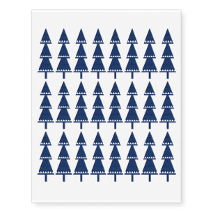 Blue Christmas Tree Design Temporary Tattoos
