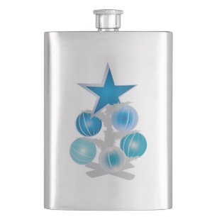 Blue Christmas tree Flask