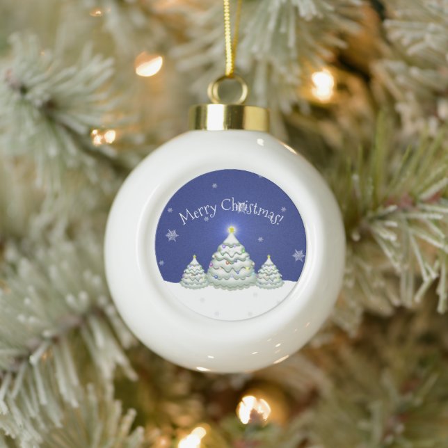 Blue Christmas Tree Framed Ornament (Tree)