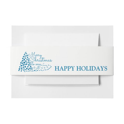 Blue Christmas Tree Happy Holidays Invitation Bel Invitation Belly Band