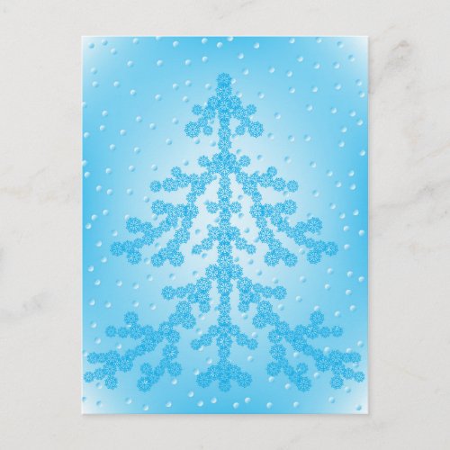 Blue Christmas Tree Holiday Postcard