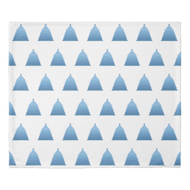 Blue Christmas Tree King Size Duvet Cover (Front)