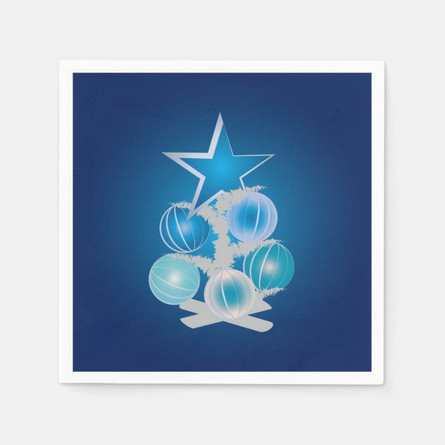 Blue Christmas tree Napkins (Front)