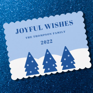 Blue Christmas Tree Non-Photo Flat Card