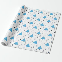 Blue Christmas Tree Patterned