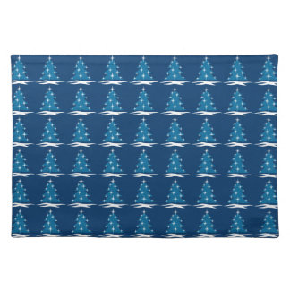 Blue Christmas Tree Place Mats Holiday Placemat