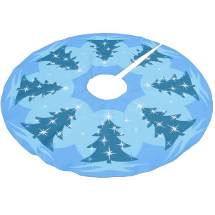 Blue Christmas Tree Skirt Blue Holiday Decor