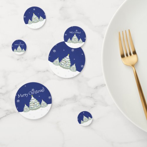 Blue Christmas Tree Table Confetti