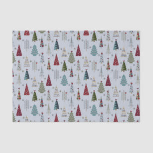 Blue Christmas Tree Tissue Paper