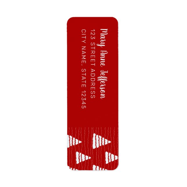 Blue Christmas trees with beads strings pattern Label (Front)