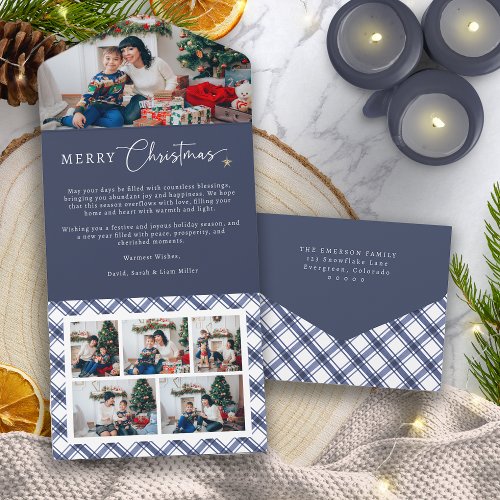 Blue Christmas Trifold Card