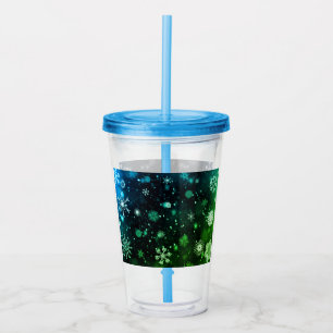 blue Christmas/winter snowflake Acrylic Tumbler