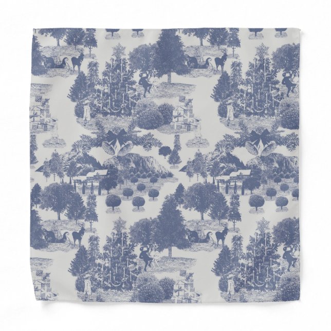 Blue Christmas Winter Wonderland Bandana (Front)