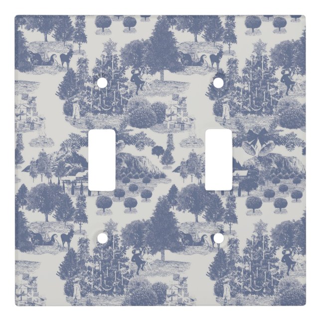 Blue Christmas Winter Wonderland Light Switch Cover (Front)
