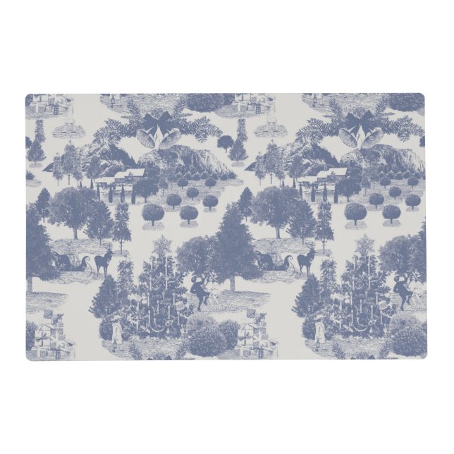Blue Christmas Winter Wonderland Placemat (Front)