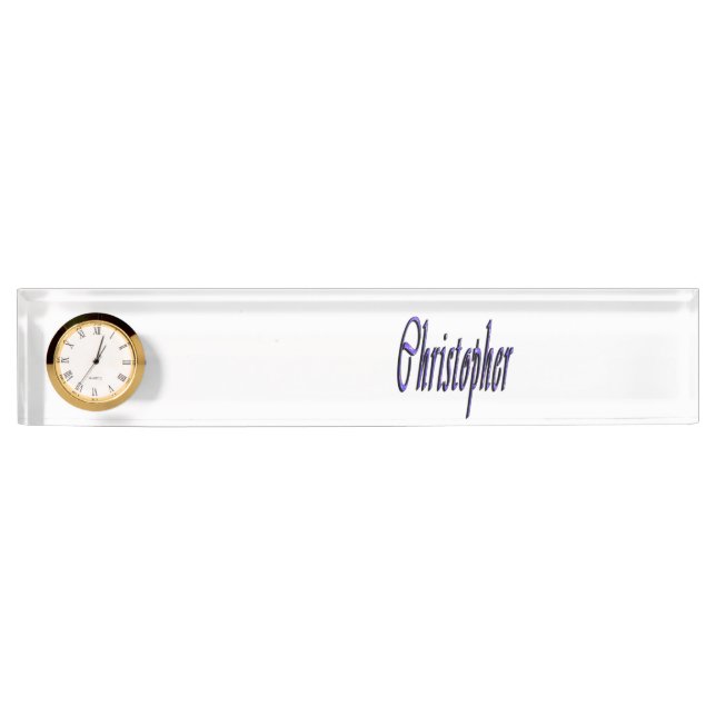 Blue Christopher Name Logo, Nameplate (Front)