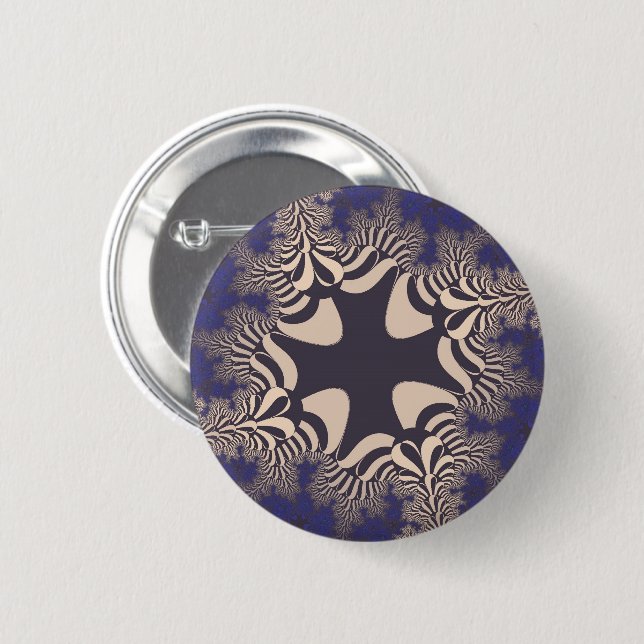 Blue Chrome Cross Button (Front & Back)