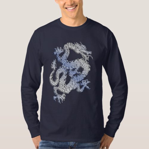 Blue Chrome like Dragon Carbon Fiber Style T_Shirt