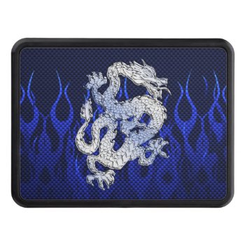 Blue Chrome Like Dragon Carbon Fiber Style Tow Hitch Cover by TigerDen at Zazzle