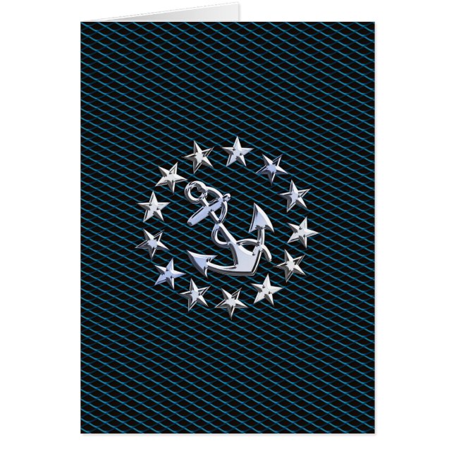 Blue Chrome Like Yacht Flag Automotive Grille (Front)