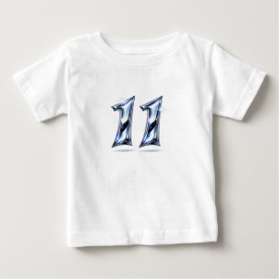 Blue Chrome Number 11 Birthday Baby Toddler T-Shir T-Shirt
