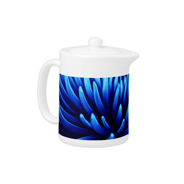 Blue Chrysanthemum flower teapot (Left)