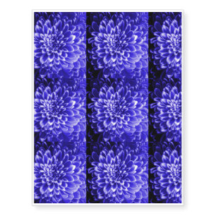 Blue Chrysanthemum Temporary Tattoos