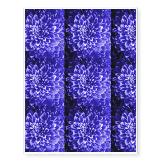 Blue Chrysanthemum Temporary Tattoos