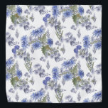 Blue chrysanthemums , watercolor bandana<br><div class="desc">Blue chrysanthemums , watercolor , watercolor flowers , flower pattern , pattern , fashionable , blue flowers , elegant , print</div>