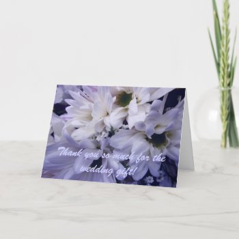 Blue Chrysanthemums Wedding Gift Thank You Card by CarolsCamera at Zazzle