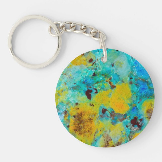 Blue Chrysocolla Jasper Keychain (Front)
