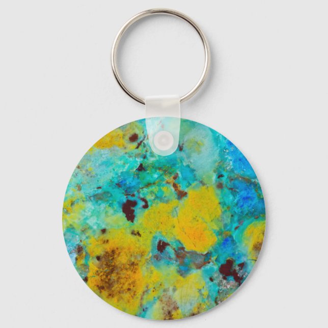Blue Chrysocolla Jasper Keychain (Front)