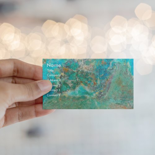 Blue Chrysocolla Mineral Stone Business Card