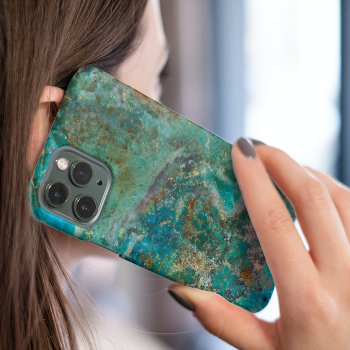 Blue Chrysocolla Mineral Stone Iphone 15 Case by northwestphotos at Zazzle