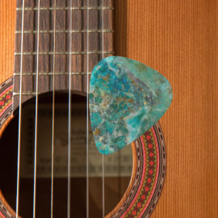 Blue Chrysocolla Mineral Stone Image Guitar Pick
