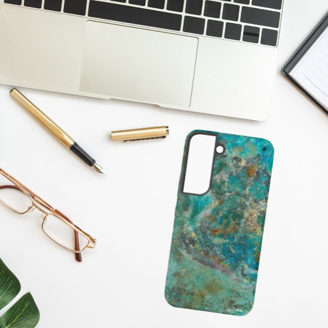 Blue Chrysocolla Mineral Stone Image Samsung Galaxy Case (In Situ)