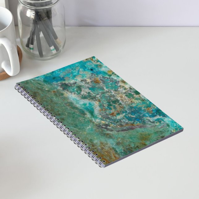 Blue Chrysocolla Mineral Stone Notebook (In Situ)