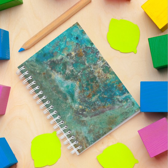 Blue Chrysocolla Mineral Stone Notebook (In Situ)