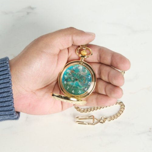 Blue Chrysocolla Mineral Stone Watch