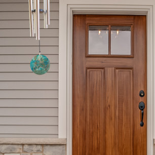 Blue Chrysocolla Mineral Stone Wind Chime