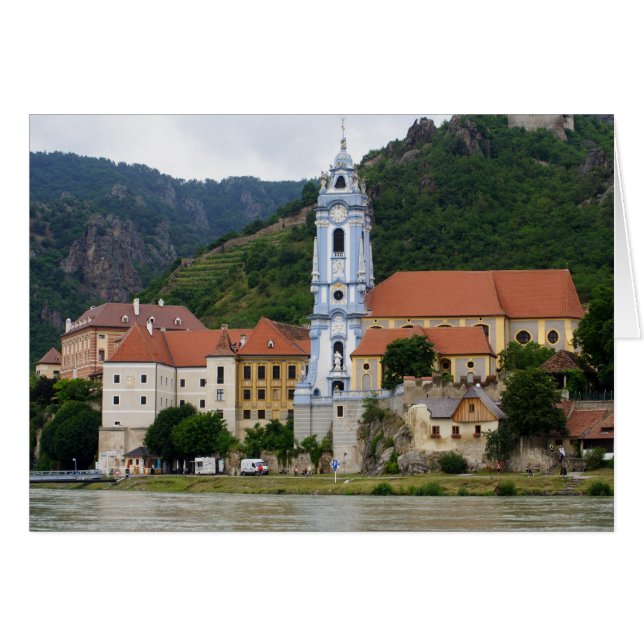Blue Church in Dürnstein Cards (Front Horizontal)