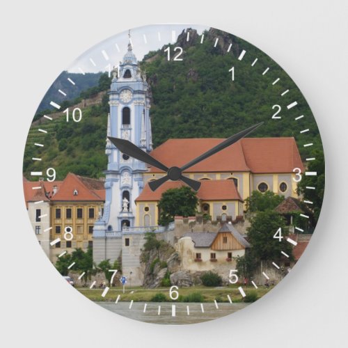 Blue Church in Drnstein Large Clock