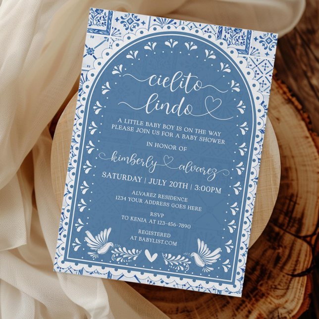 Blue Cielito Lindo Baby Shower Invitation Card (Creator Uploaded)