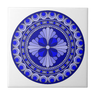 Blue circle ceramic tile