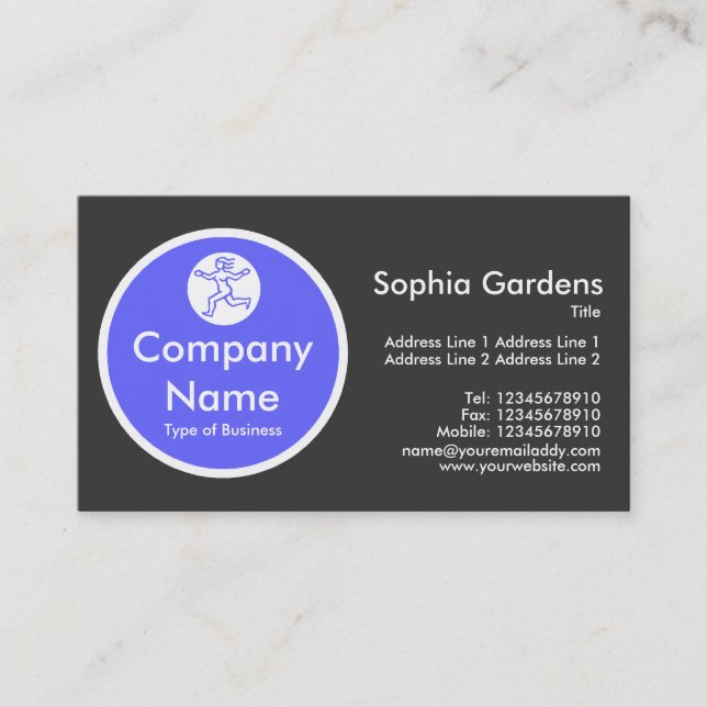 Blue Circle - Dark Gray Business Card (Front)