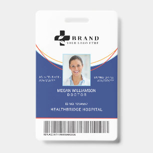 Blue Circle Design    Medical Photo ID & Logo Badge