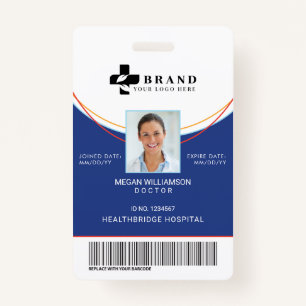 Blue Circle Design Medical Photo ID & Logo Badge