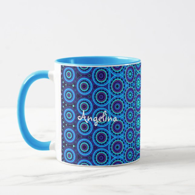 Blue Circle Design Mug (Left)