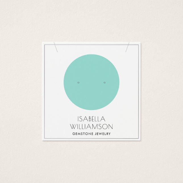 Blue Circle Earring Jewelry Display Card (Front)