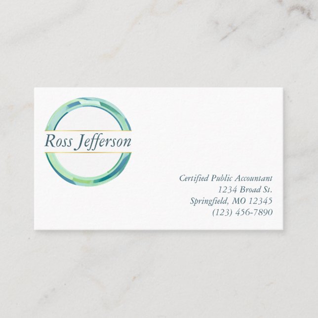Blue Circle Logo Business Card (Front)